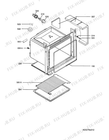 Взрыв-схема плиты (духовки) Arthurmartinelux AOC25440W FR   ENV06 - Схема узла Oven